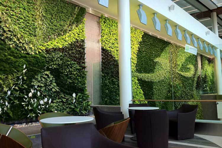 Muros verdes artificiales para exterior e interior